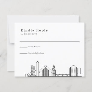 Austin Bröllop Stylized Skyline OSA Kort