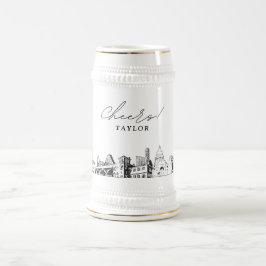 Austin Brudens sida Gift Skyline Personlig Sejdel