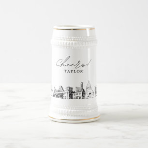 Austin Brudens sida Gift Skyline Personlig Sejdel