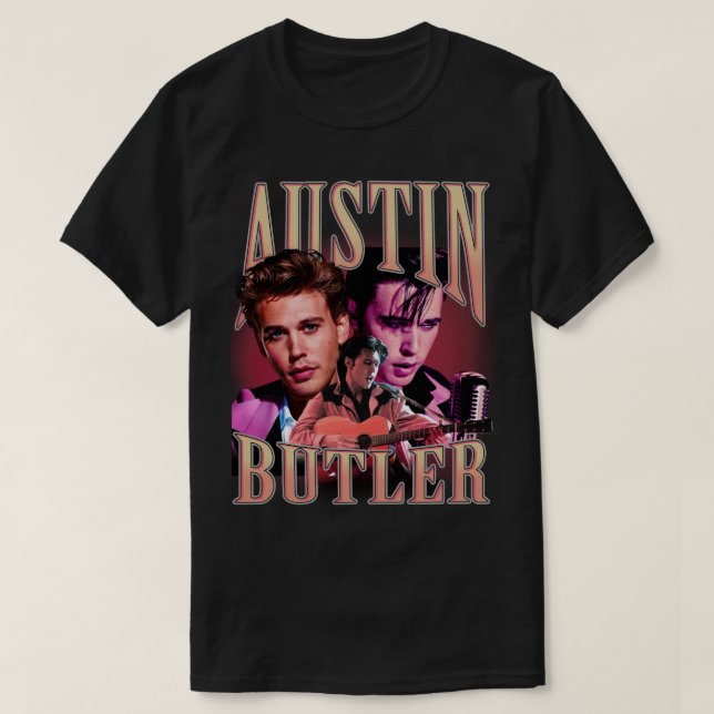 Austin Butler Retro Stil T Shirt (Design framsida)