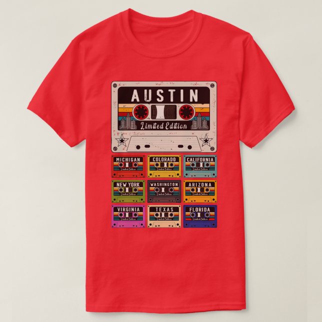 Austin City retro T Shirt (Design framsida)