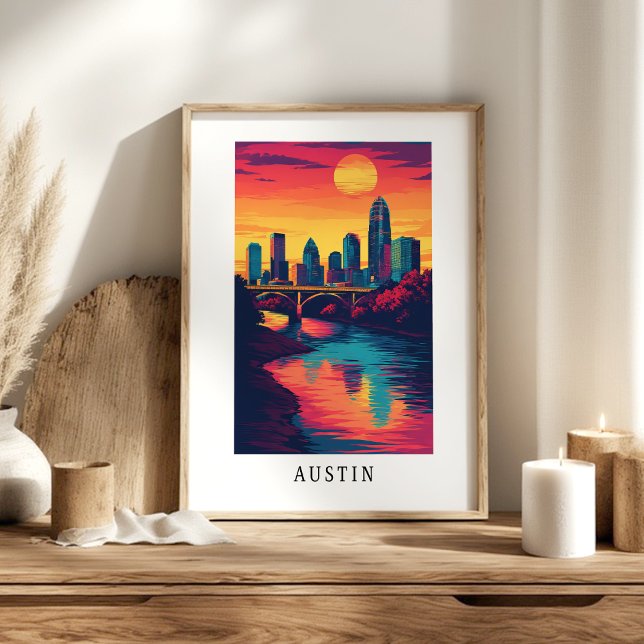 Austin City Sunset Skyline Poster (Skapare uppladdad)