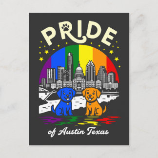 Austin City Texas Hundar Regnbågsflagga Stolthet Vykort