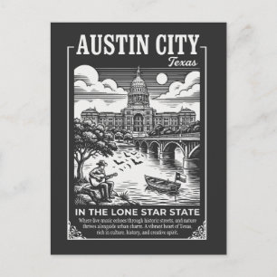 Austin City Texas i Lone Star State Vykort