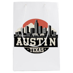 Austin City Texas Siluett Retro Svart & Vitt Konst