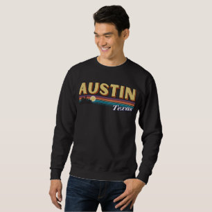 Austin City Texas Vintage Distress Retro Rand Lång Ärmad Tröja