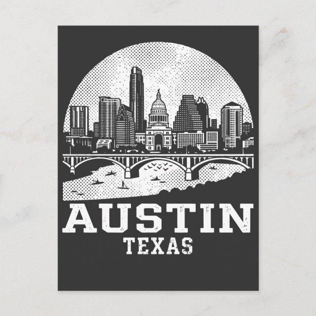 Austin City Texas Vykort (Framsida)