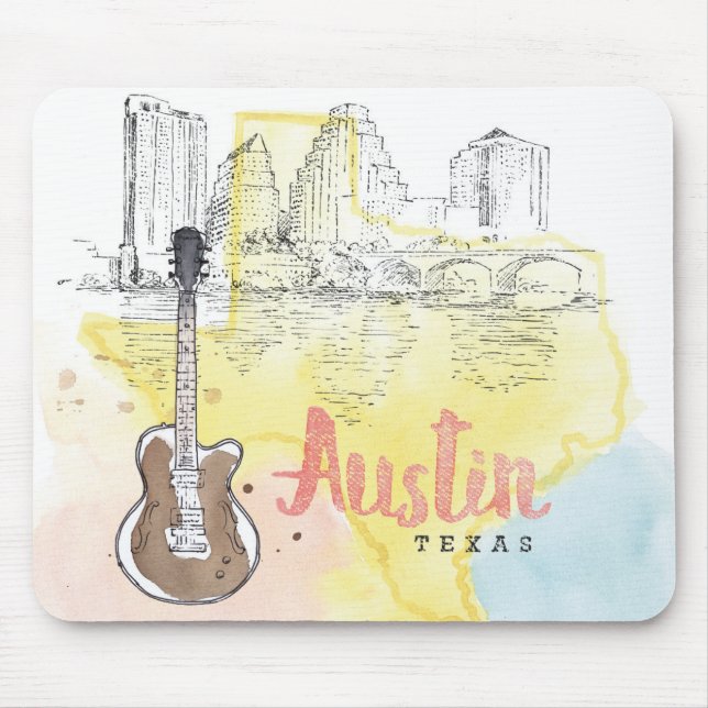 Austin den Texas | vattenfärgen skissar Musmatta (Framsidan)