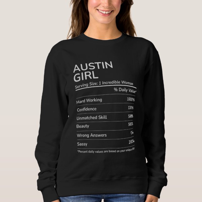 Austin Girl Texas Hometown T Shirt (Framsida)