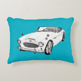 Austin Healey 300 sportbil illustration Prydnadskudde