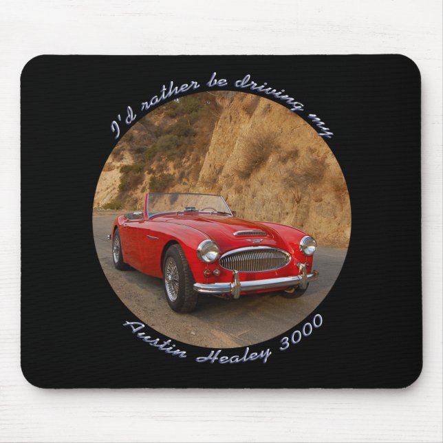 Austin Healey röda Sportscar Mousepad Musmatta (Framsidan)