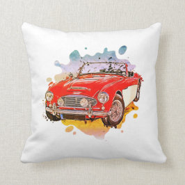 Austin Healey Watercolor Painting Kudde