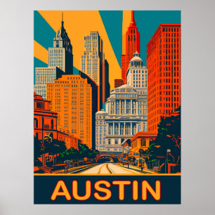 Austin i livfulla färger, Resa Poster
