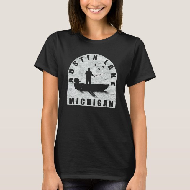 Austin Lake Fiske Michigan T Shirt (Framsida)