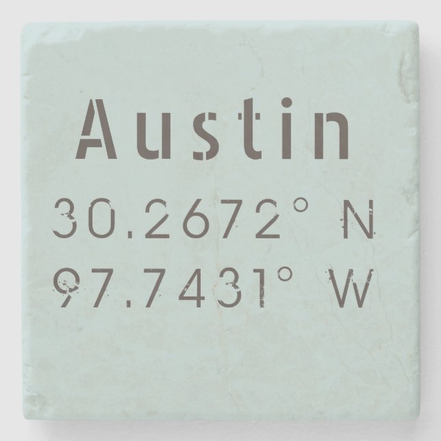 Austin Latitude Longitud Stenunderlägg (Framsidan)