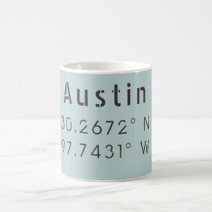 Austin Latitude och longitud Kaffemugg