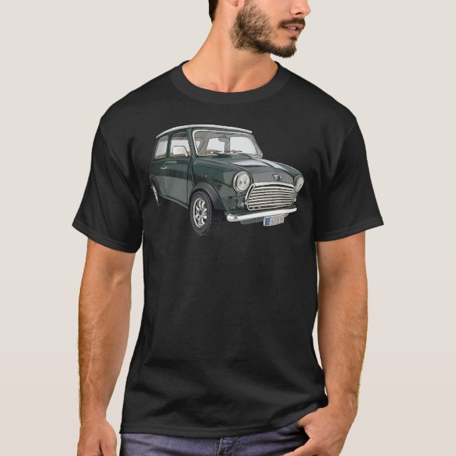 Austin Mini Classic för fläkt av små brittiska bil T Shirt (Framsida)