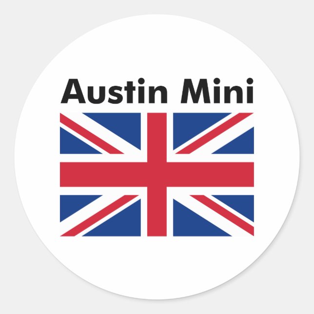 Austin Mini Runt Klistermärke (Framsida)