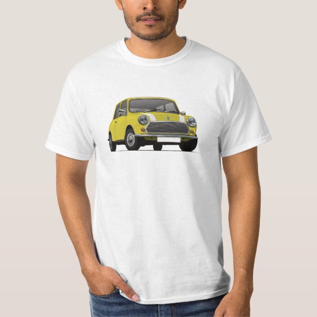 Austin Morris Mini med vit rand - 15 färg T Shirt (Framsida)