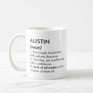 Austin namn, Redigerbart namn, Anpassat namn Kaffemugg