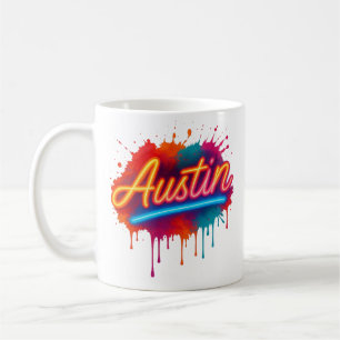 Austin Neon Street Art och Poster design Kaffemugg