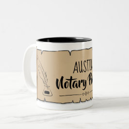 Austin Notary Public Rulla Feather Quill Två-Tonad Mugg