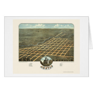 Austin panorama- karta för MN - 1870 Hälsningskort