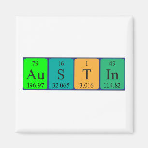 Austin Periodisk bord namn magnet