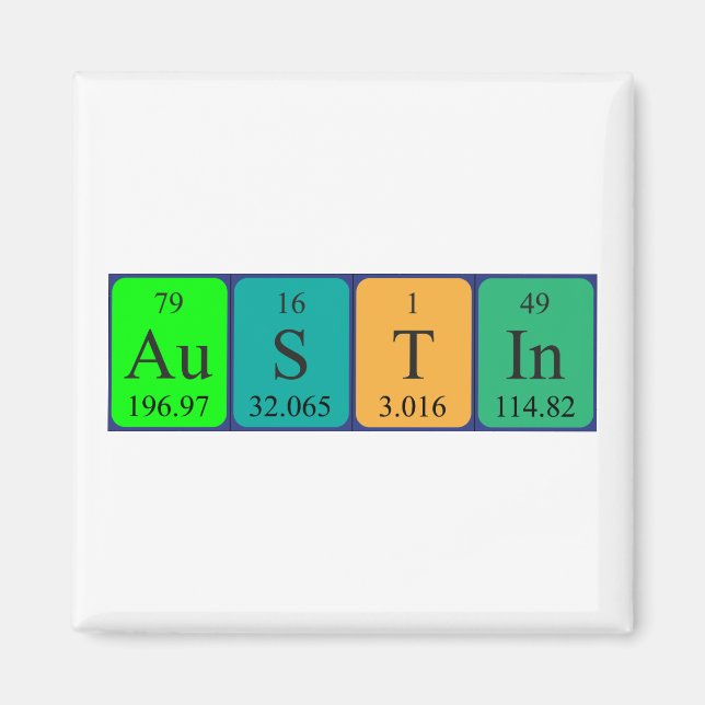 Austin Periodisk bord namn magnet (Framsidan)