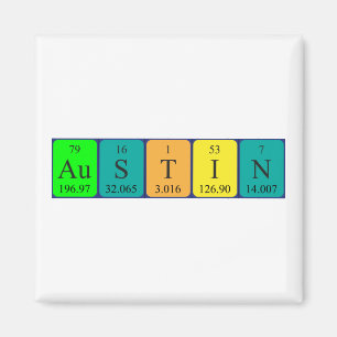 Austin Periodisk bord namn magnet