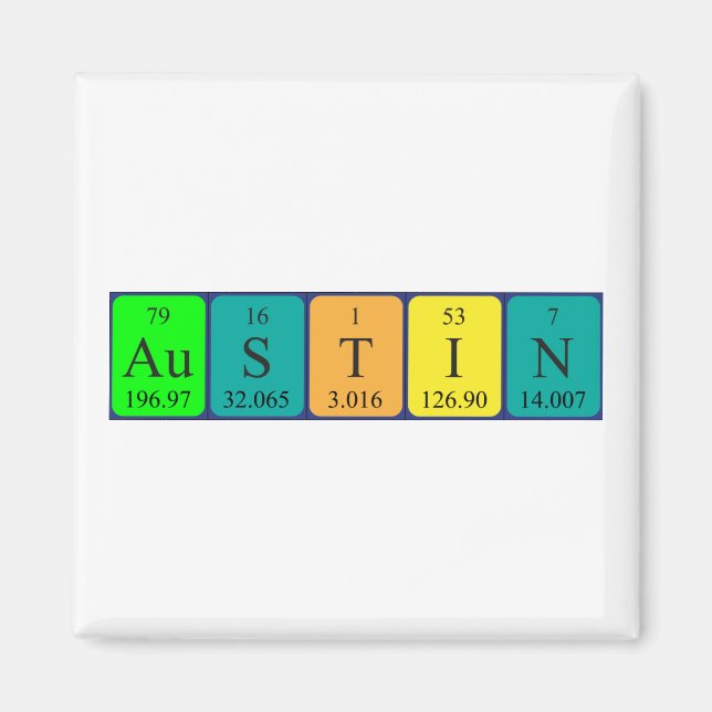 Austin Periodisk bord namn magnet (Framsidan)