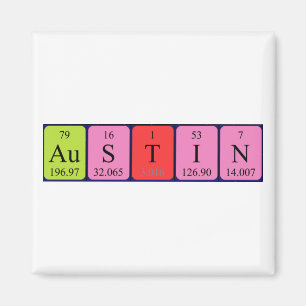 Austin Periodisk bord namn magnet