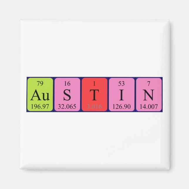 Austin Periodisk bord namn magnet (Framsidan)