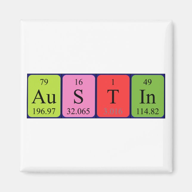 Austin Periodisk bord namn magnet (Framsidan)
