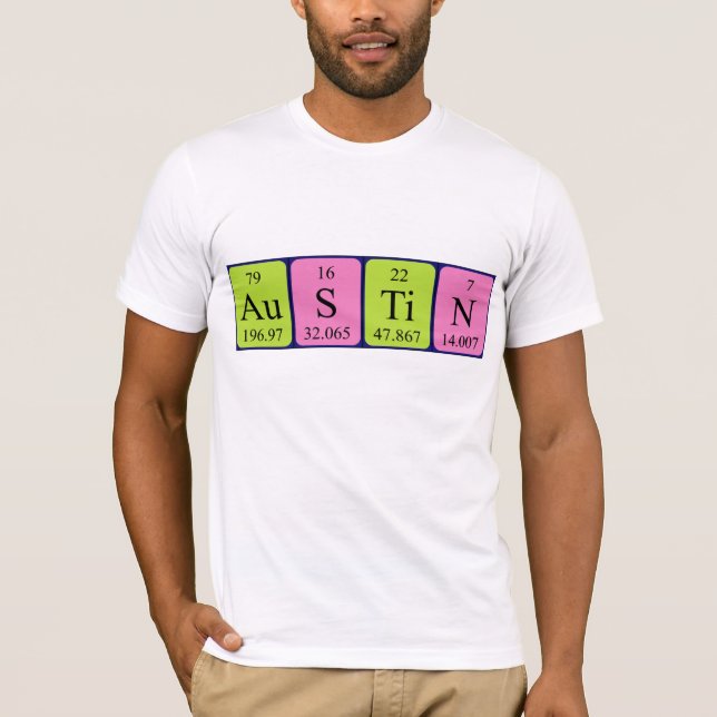 Austin Periodisk skjorta bord namn T-shirt (Framsida)