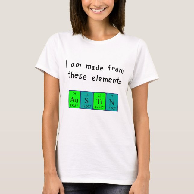 Austin Periodisk skjorta bord namn T Shirt (Framsida)