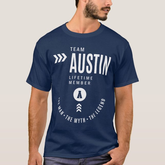 Austin Personlig Namn Birthday Gift T Shirt (Framsida)