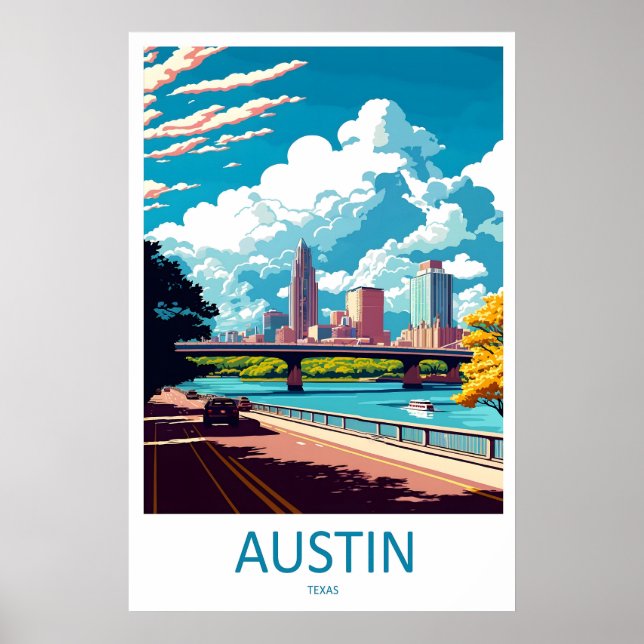 Austin Poster Park Nationell Skidresa Vintage (Framsidan)