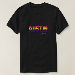 Austin Pride T Shirt   Regnbåge Flagga