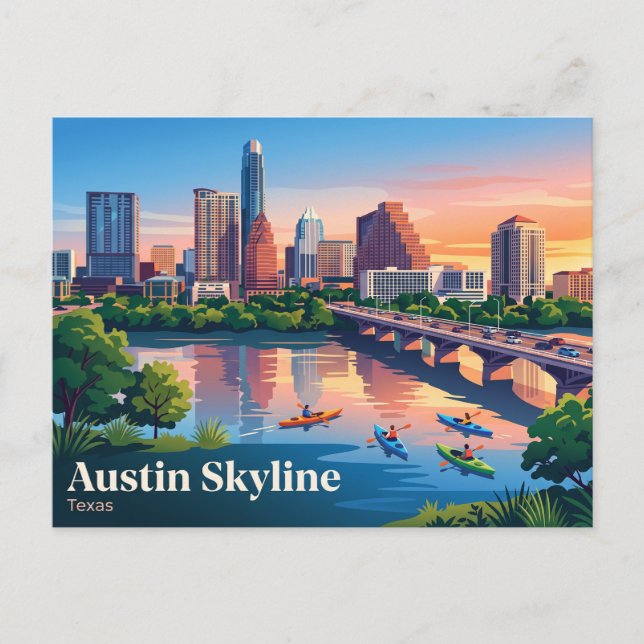 Austin Skyline USA Vykort (Framsida)