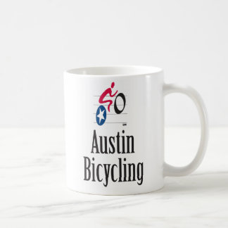 Austin som cyklar muggen kaffemugg