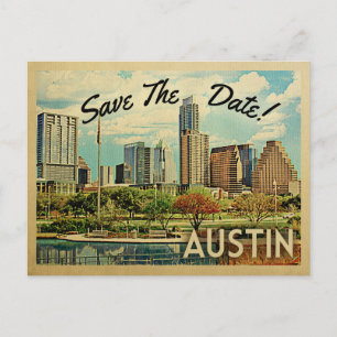 Austin Spara Datum Texas Meddelande Vykort