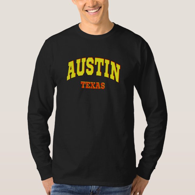 Austin State of Texas Sporty Aesthetic Design City T Shirt (Framsida)