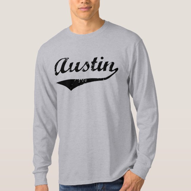 Austin svart text tee shirt (Framsida)