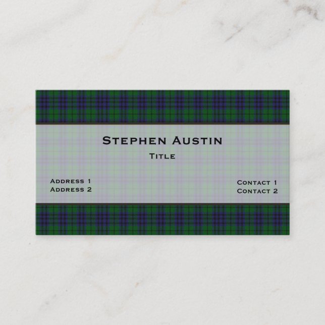 Austin Tartan Play Anpassningsbar Visitkort (Framsida)