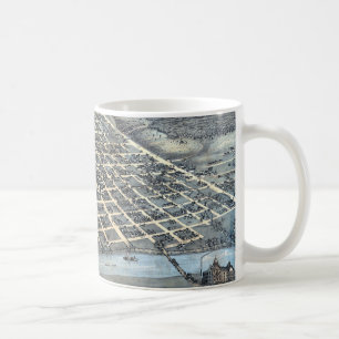 Austin, Texas Antik Flygvy Stadskarta från 1873 Kaffemugg