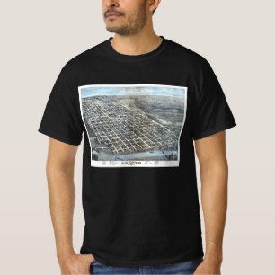 Austin, Texas Antik Flygvy Stadskarta från 1873 T-shirt