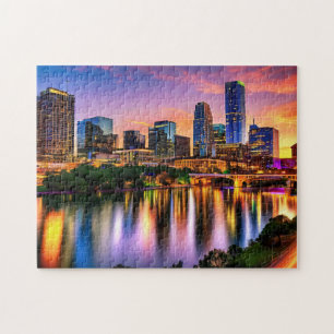 Austin Texas Art 1 Photo Puzzle Skyline Art Austin Pussel