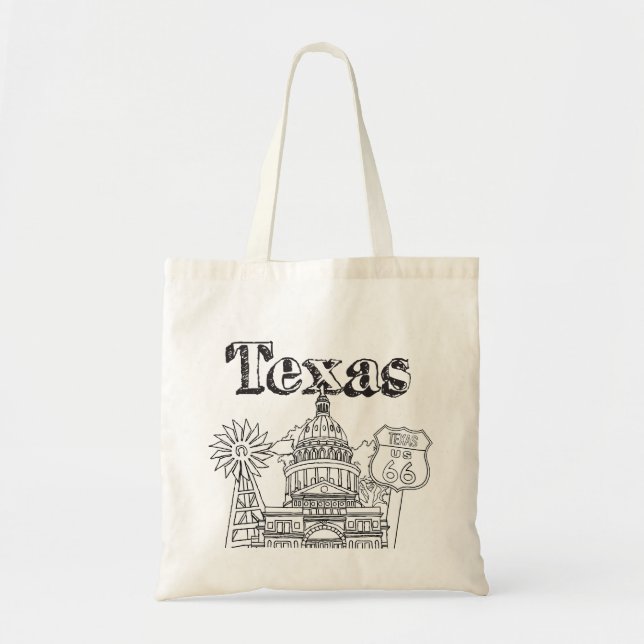 Austin Texas Art Vacation Texas Souvenir Design Tygkasse (Framsidan)