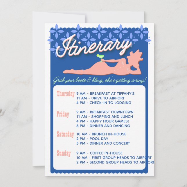 Austin Texas Bachelorette Helg Itinerary (Baksida)